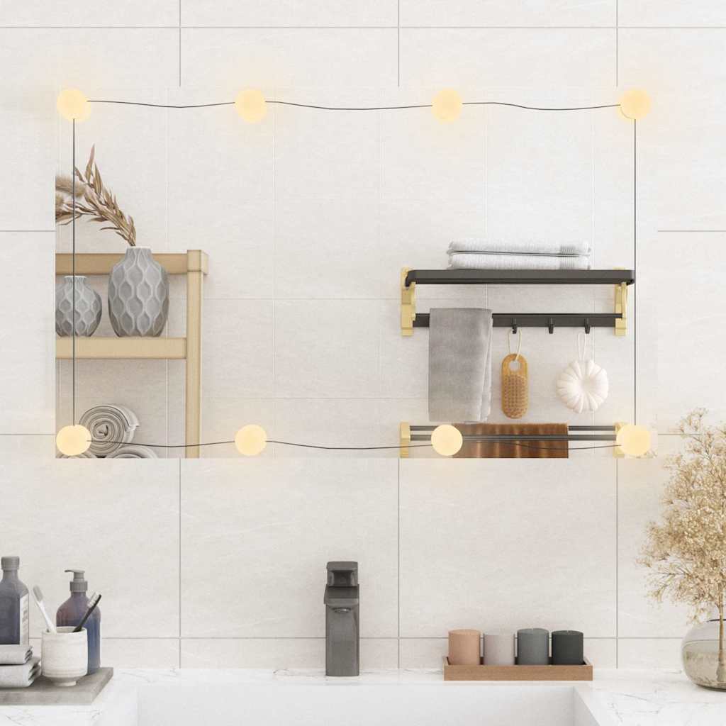 VidaXL Wandspiegel mit LEDs rechteckig 50x80 cm Glas
