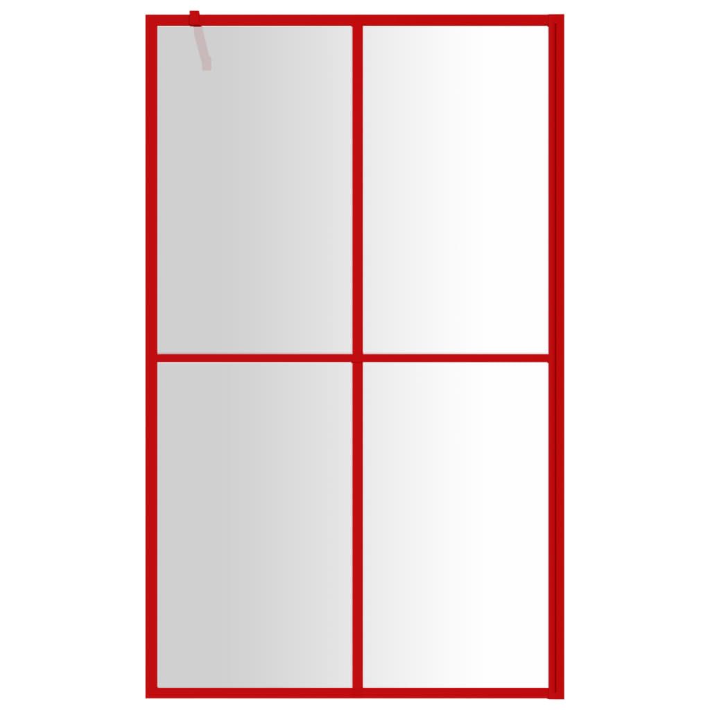 VidaXL Walk-in Duschabtrennung transparent 118x195 cm ESG-Glas rot