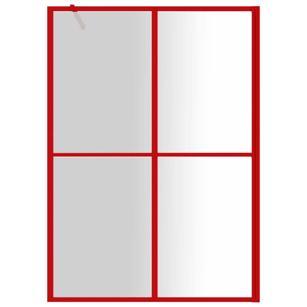VidaXL Walk-in Duschabtrennung transparent 140x195 cm ESG-Glas rot
