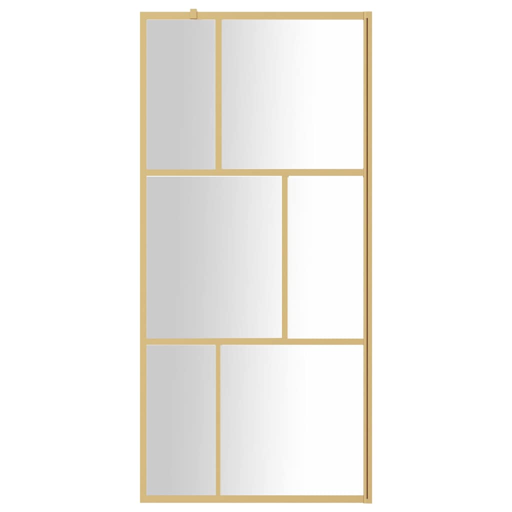 Vidaxx begehbare Duschwand transparent 80x195 cm ESG-Glas goldfarben