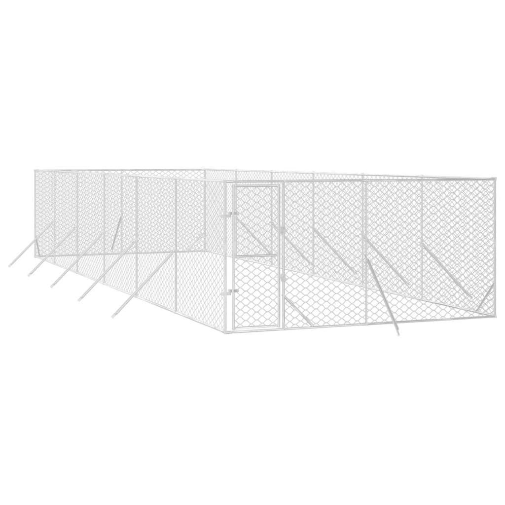 VidaXL Outdoor-Hundezwinger 4x12x2 m aus verzinktem Stahl silber