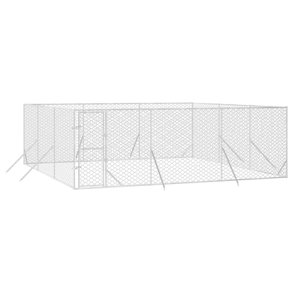 VidaXL Outdoor-Hundezwinger 6x6x2 m aus verzinktem Stahl silber