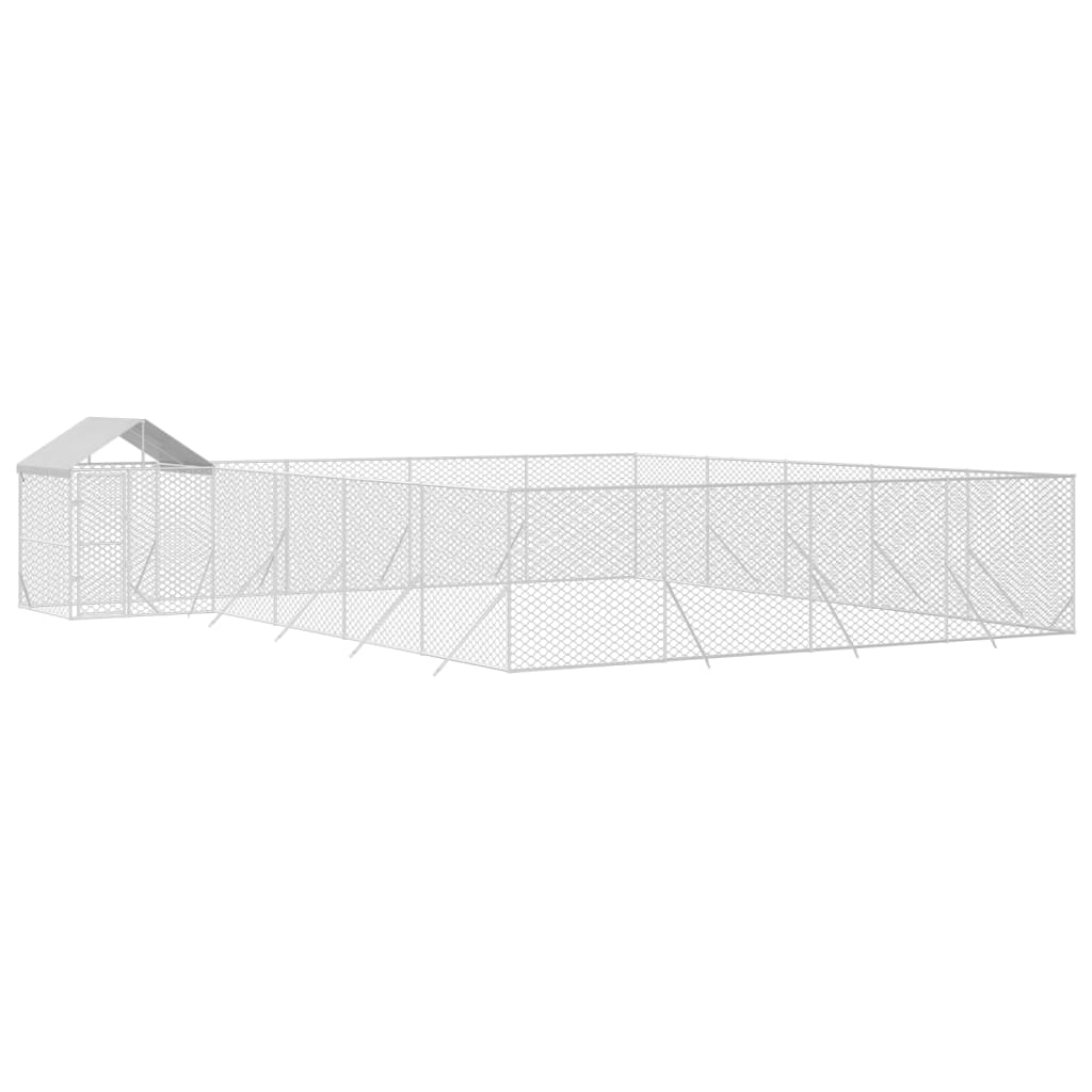VidaXL Hundehütte mit Dach 10x8x2,5 m verzinkter Stahl silber