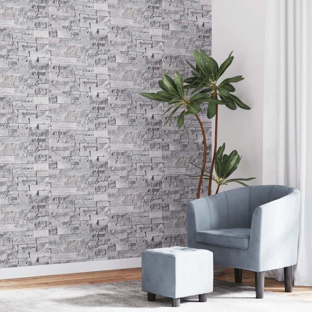 Vidaxl Vliesbehang 3D-Steen-Look 10x0,53 m, lichtgrau und braun