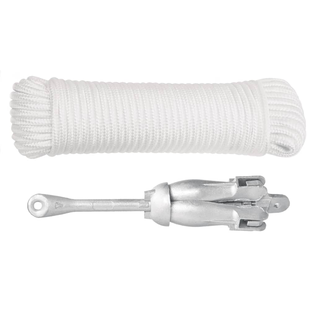 Vidaxx Anker mit faltbarem Seil 3,2 kg Schmiedeeisen silberfarben