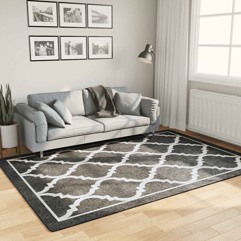 Vidaxx Teppich waschbar, rutschfest, 160 x 230 cm, Schwarz und Weiß
