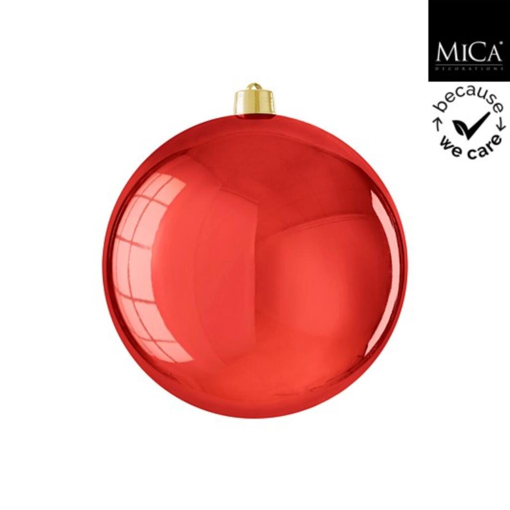 Glimmerdekorationen Weihnachtskugel unzerbrechlich 25 cm glänzend rot