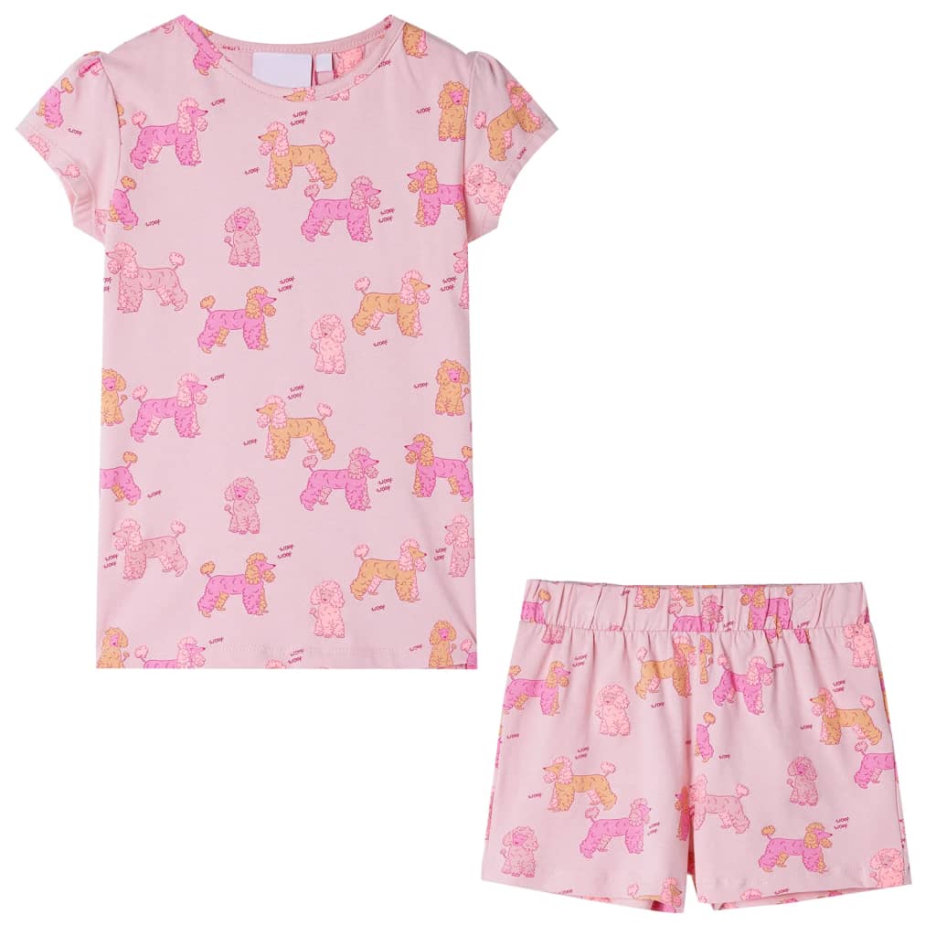 VidaXL Kinderpyjama mit kurzen Ärmeln 104 Hellrosa
