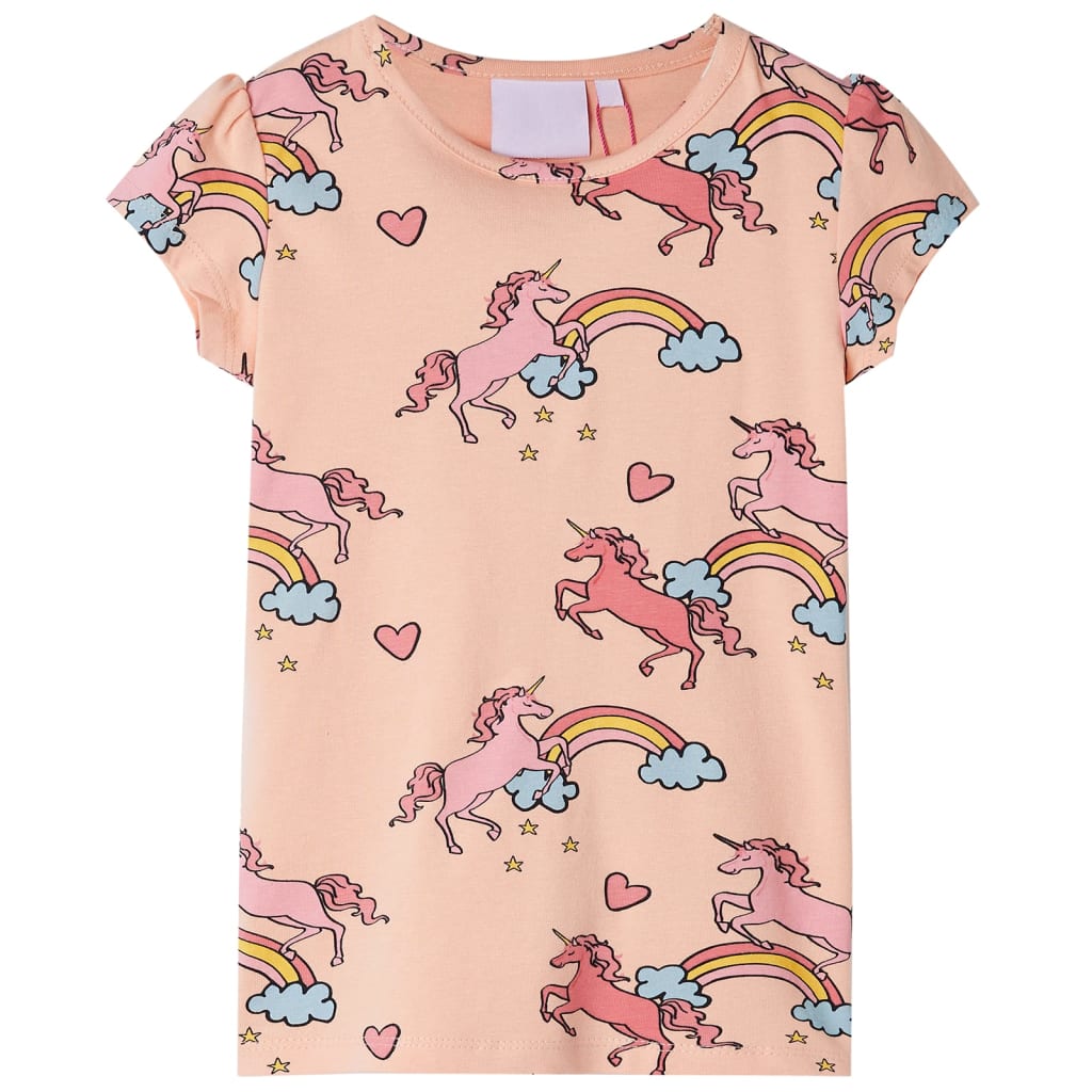 VidaXL Kinderpyjama mit kurzen Ärmeln 128 Hellorange