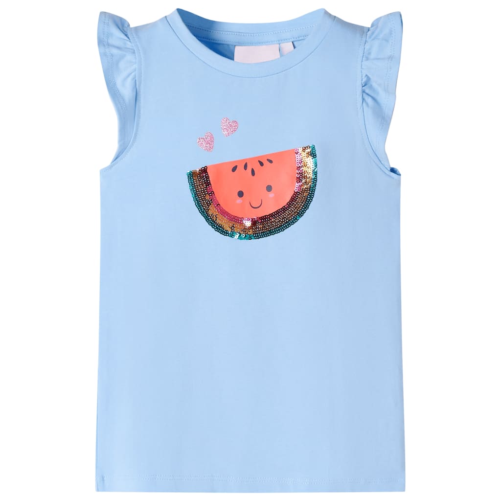 VidaXL Kindershirt mit Rüschen an den Ärmeln 104 Hellblau