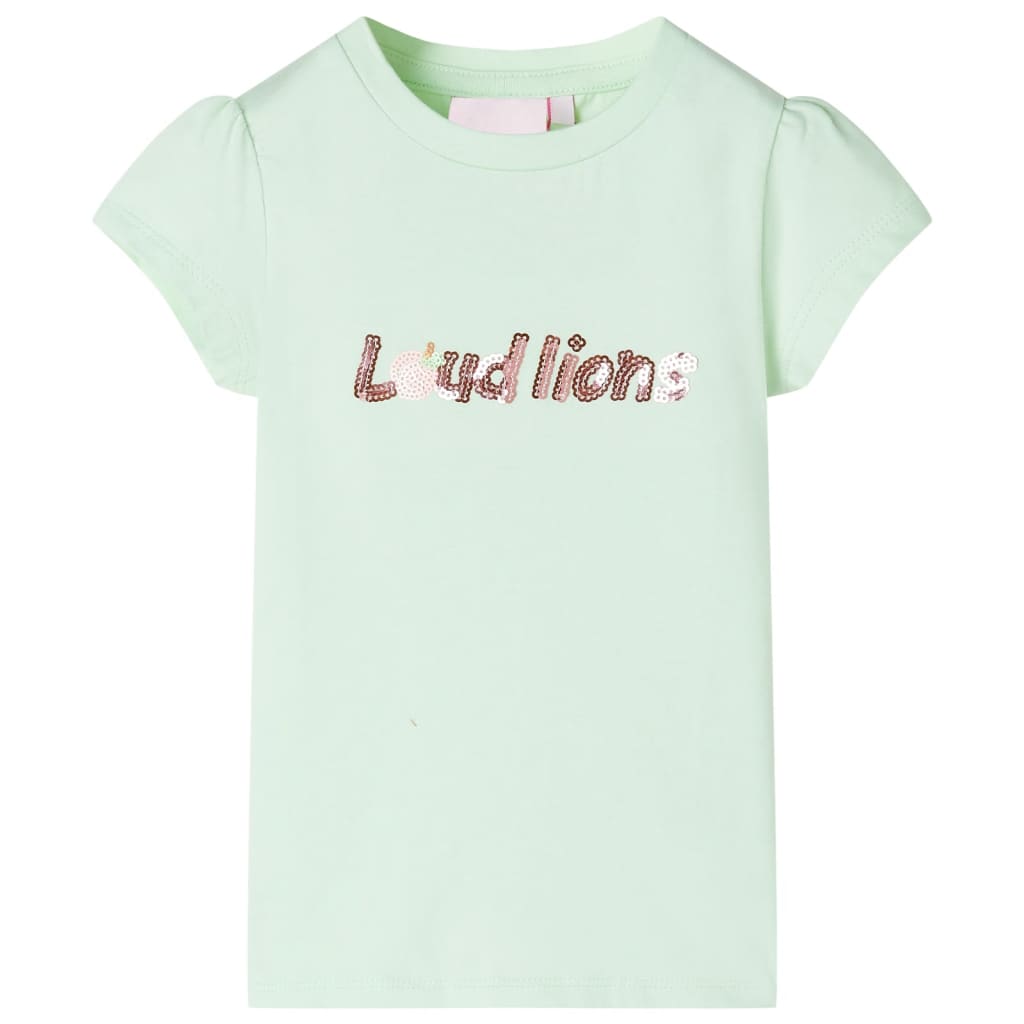 VidaXL Kindershirt mit Flügelärmeln 104 zartgrün
