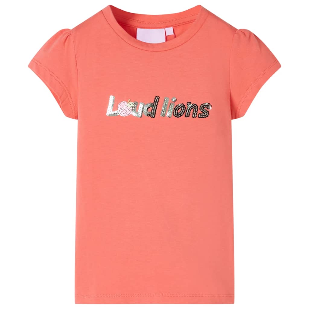 VidaXL Kindershirt mit Flügelärmeln 128 Koralle