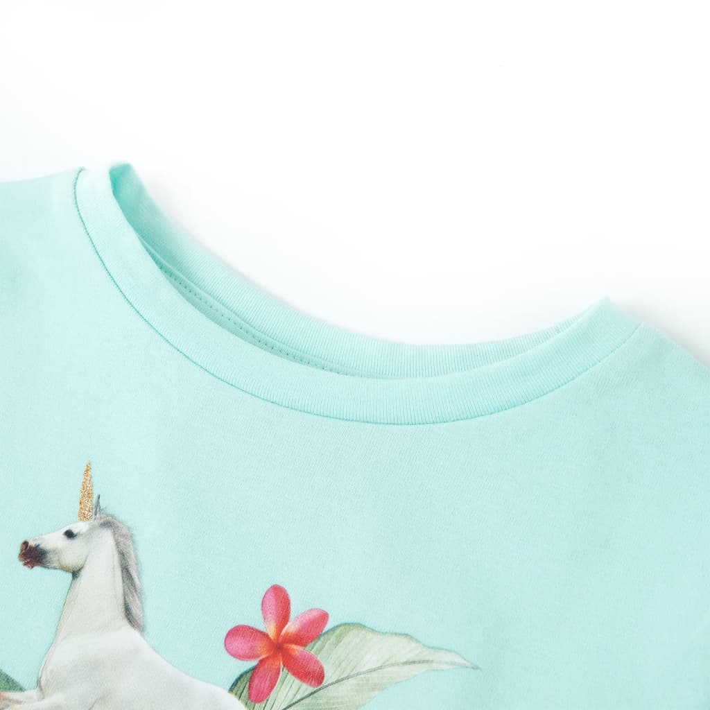 VidaXL Kindershirt mit kurzen Ärmeln 104 Hellseeblau