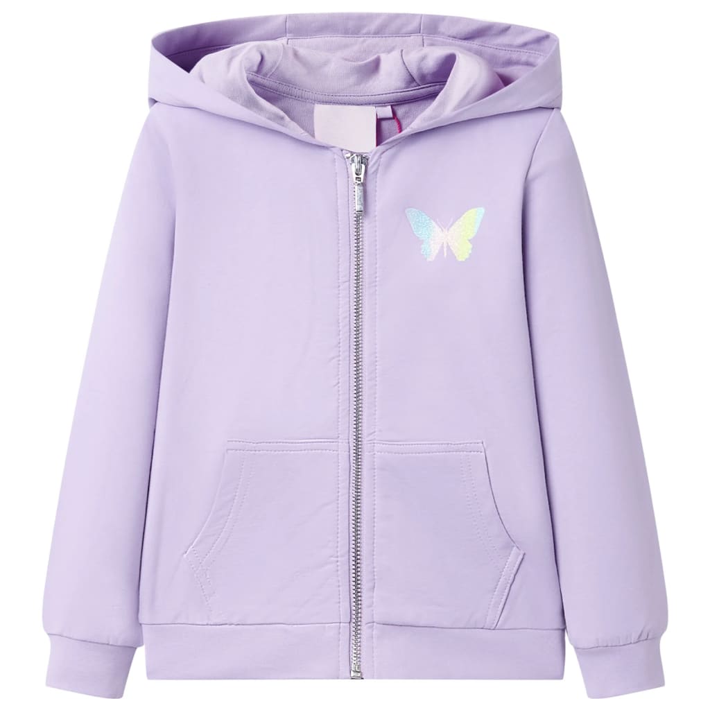 VidaXL Kinderstrickjacke mit Kapuze 128 Flieder