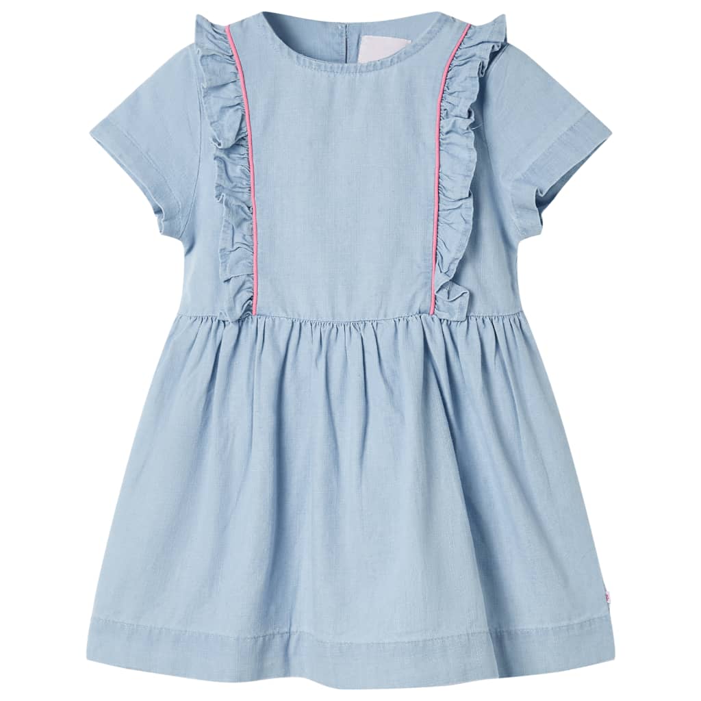 VidaXL Kinderkleid mit Rüschen 128 zartblau