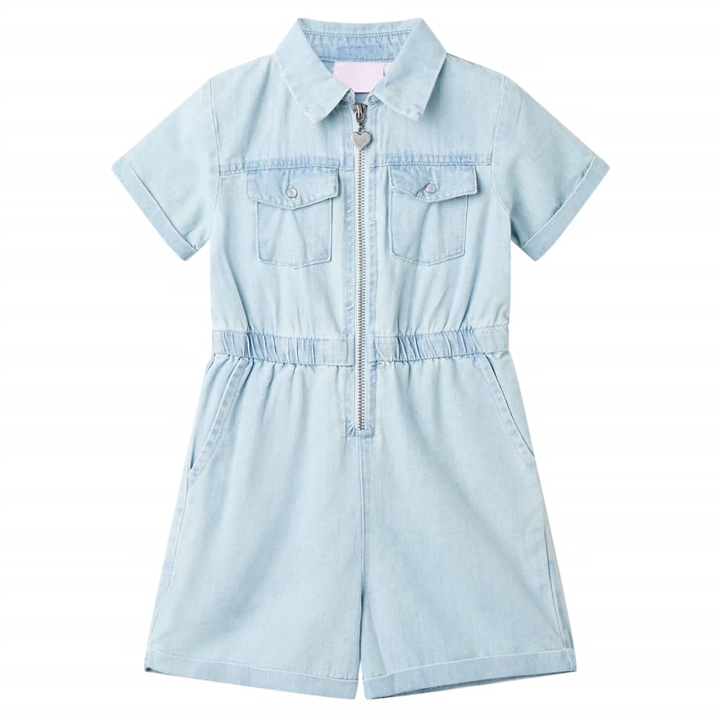 VidaXL Kinder-Strampler mit kurzen Ärmeln 104 Soft Blue