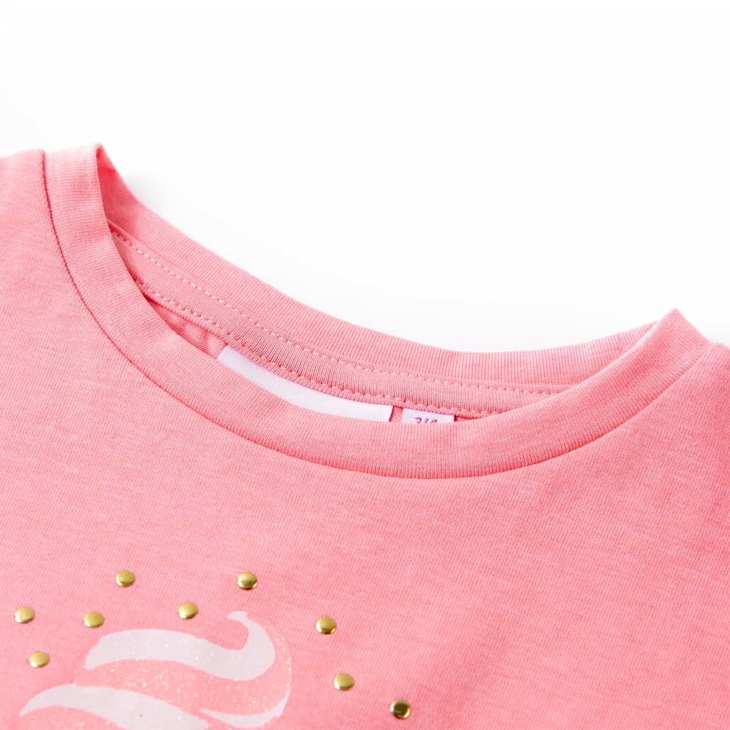 VidaXL Kindershirt 140 fluoreszierendes leuchtendes Rosa