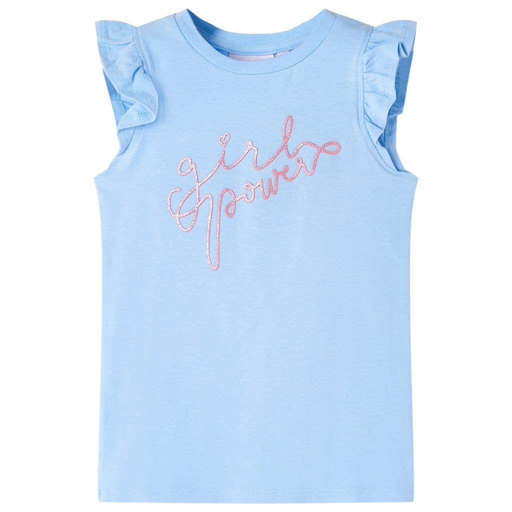 VidaXL Kindershirt mit Rüschen an den Ärmeln 92 Hellblau