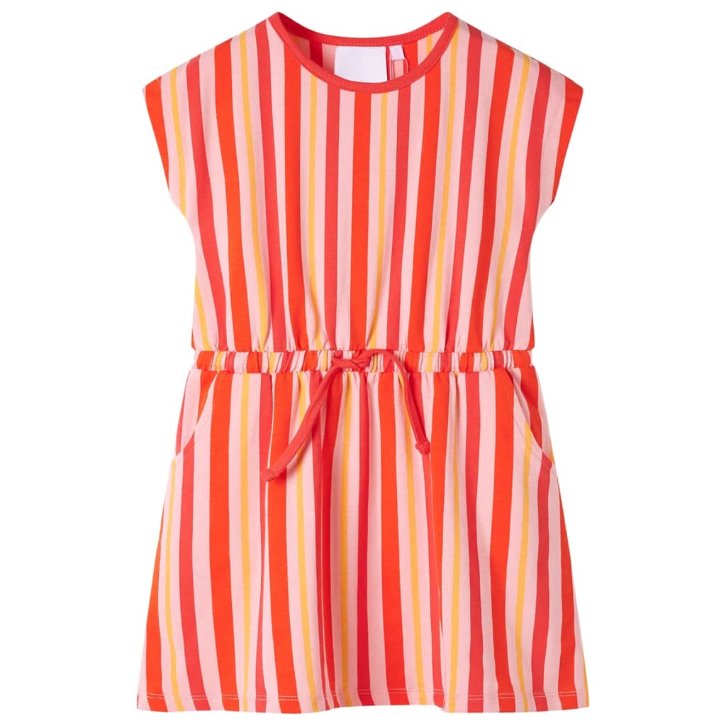 VidaXL Kinderkleid mit Kordelzug 128 Rosa und Rot