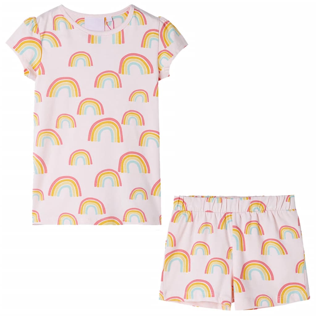 VidaXL Kinderpyjama mit kurzen Ärmeln 104 Zartrosa