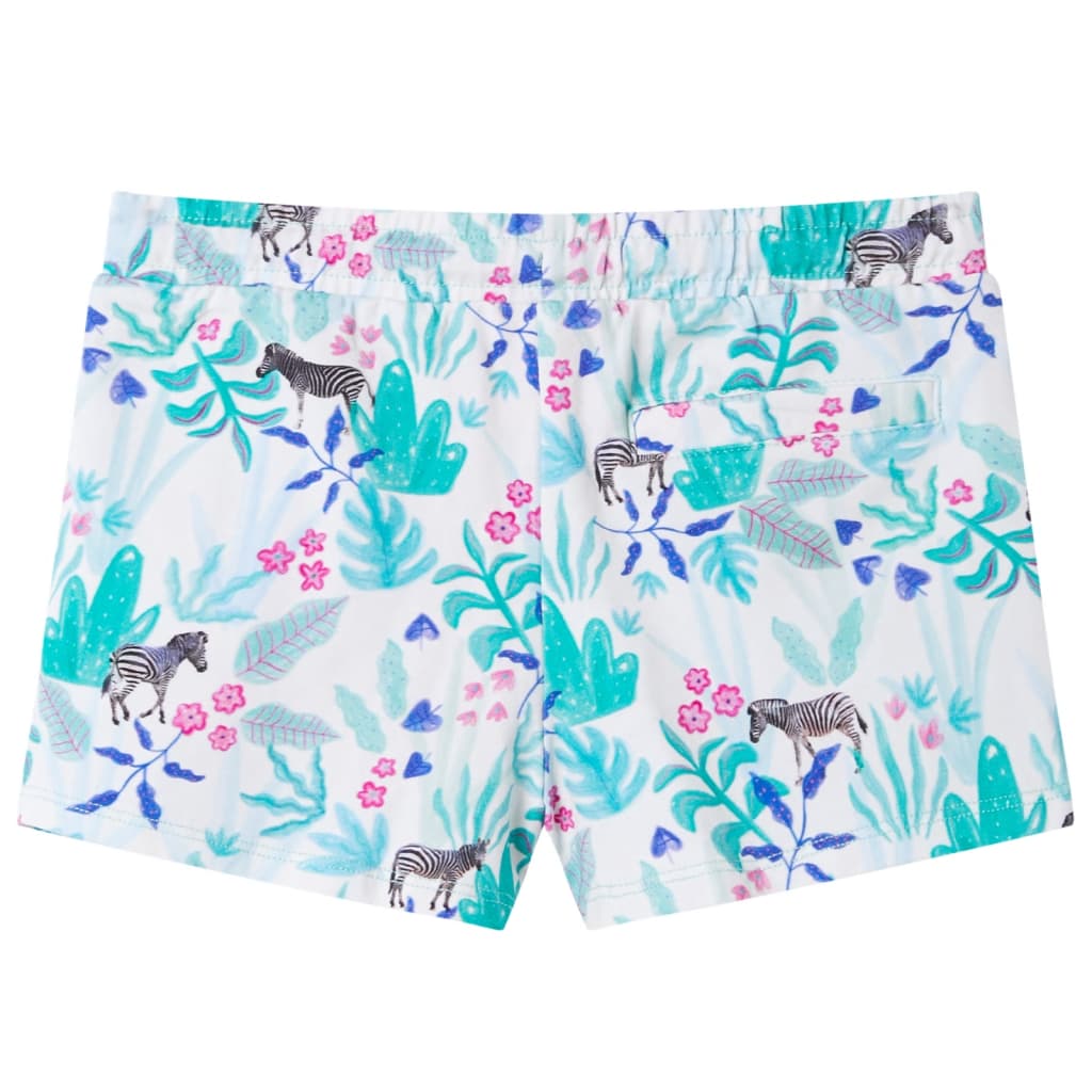 VidaXL Kindershorts mit Kordelzug 128 Ecru und dunkles Mint