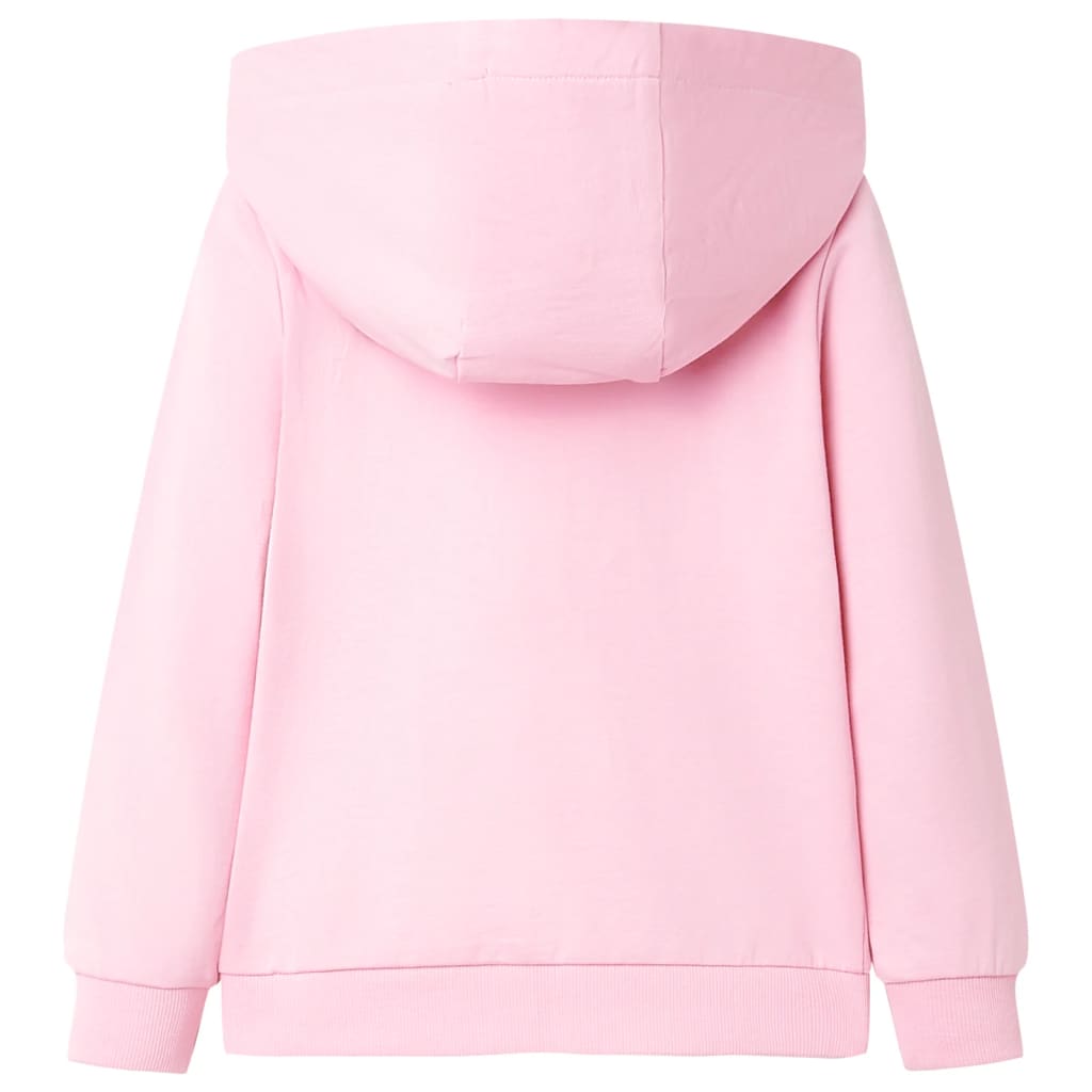 VidaXL Kinderstrickjacke mit Kapuze und Reißverschluss 92 leuchtendes Rosa