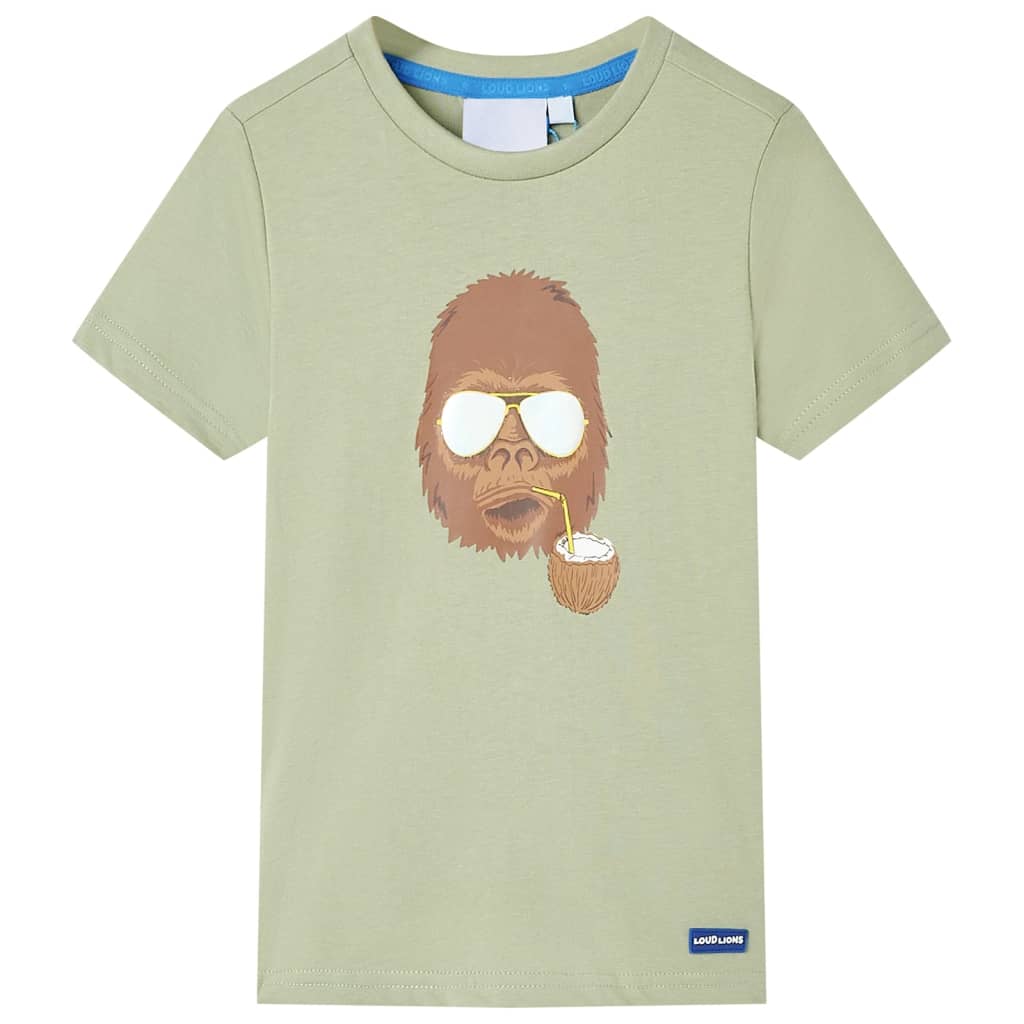 VidaXL Kindershirt mit kurzen Ärmeln 104 helles Khaki