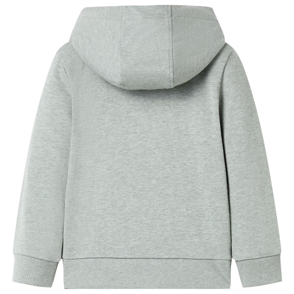 VidaXL Kinderstrickjacke mit Kapuze und Reißverschluss 92 helles Khaki meliert