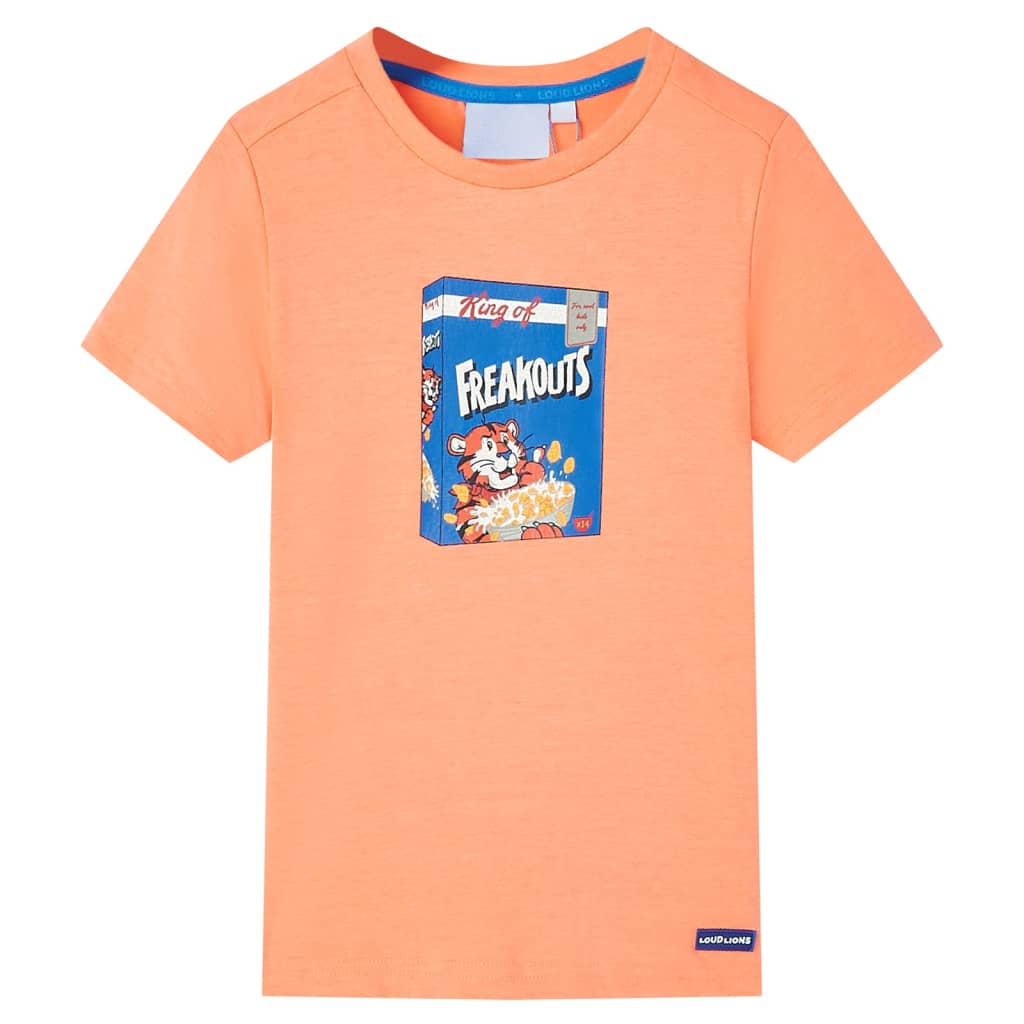 VidaXL Kindershirt mit kurzen Ärmeln 140 neonorange