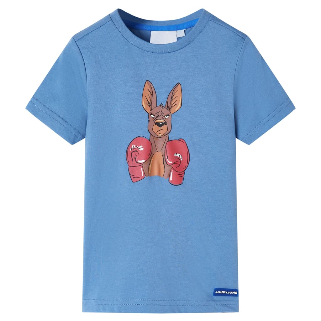 VidaXL Kindershirt mit kurzen Ärmeln 116 Mittelblau