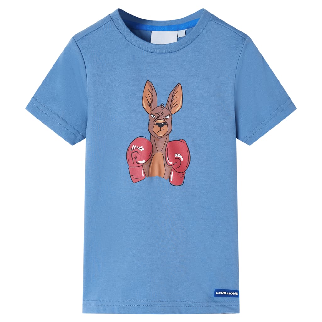 VidaXL Kindershirt mit kurzen Ärmeln 140 Mittelblau