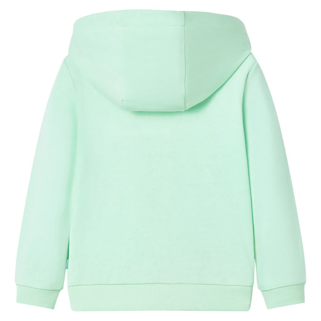 VidaXL Kinderstrickjacke mit Kapuze und Reißverschluss 116 Hellgrün