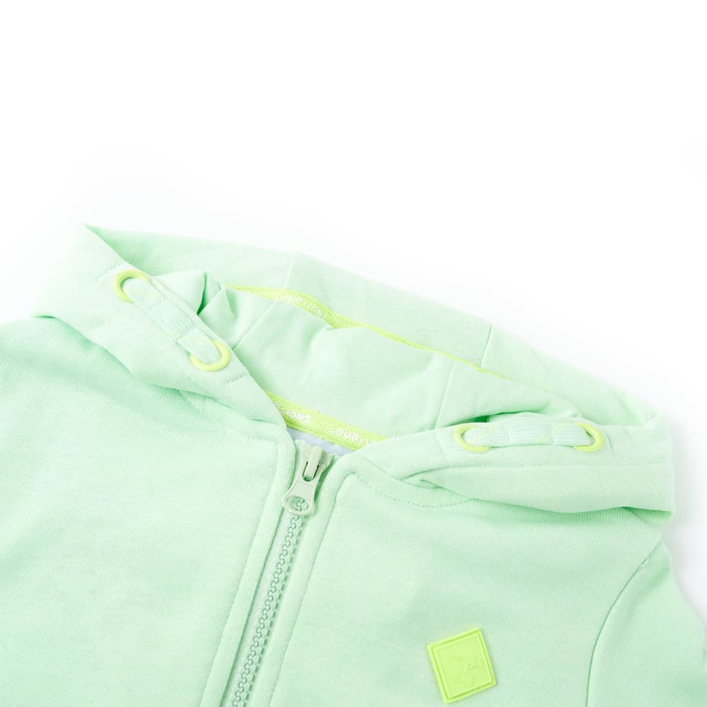 VidaXL Kinderstrickjacke mit Kapuze und Reißverschluss 128 Hellgrün