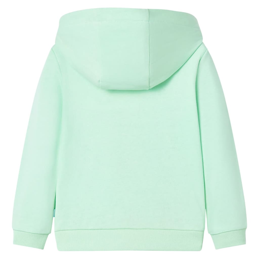 VidaXL Kinderstrickjacke mit Kapuze und Reißverschluss 140 Hellgrün