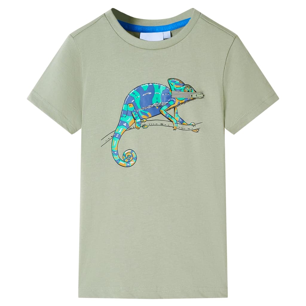 VidaXL Kindershirt mit kurzen Ärmeln 128 helles Khaki