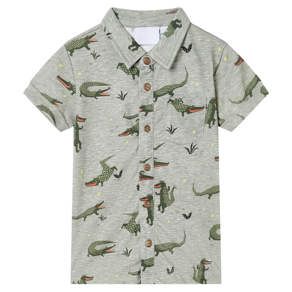VidaXL Kindershirt 128 hellkhaki meliert