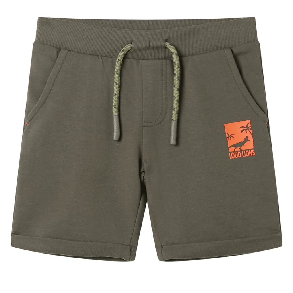 VidaXL Kindershorts mit Kordelzug 128 dunkles Khaki