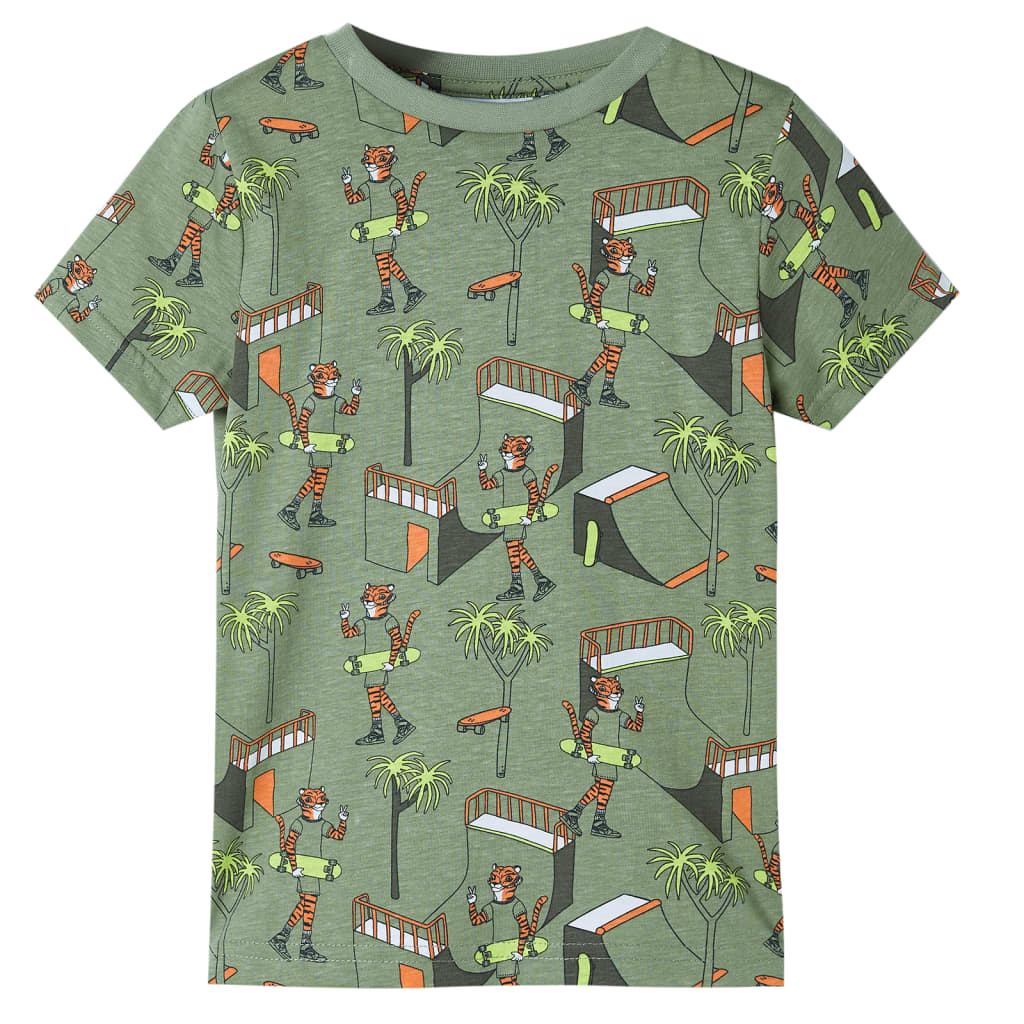 VidaXL Kinderpyjama mit kurzen Ärmeln 140 helles Khaki