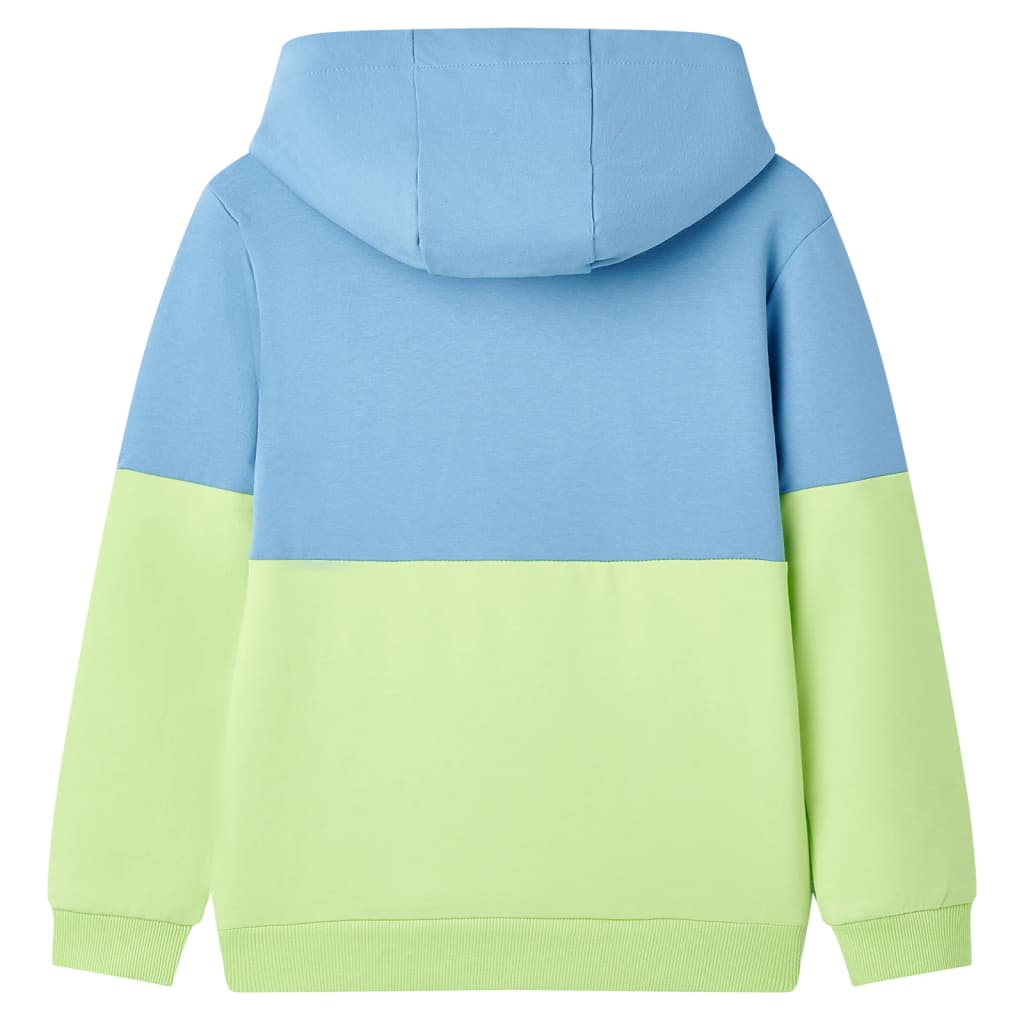 VidaXL Kinderpullover mit Kapuze 104 Blau und zartes Gelb