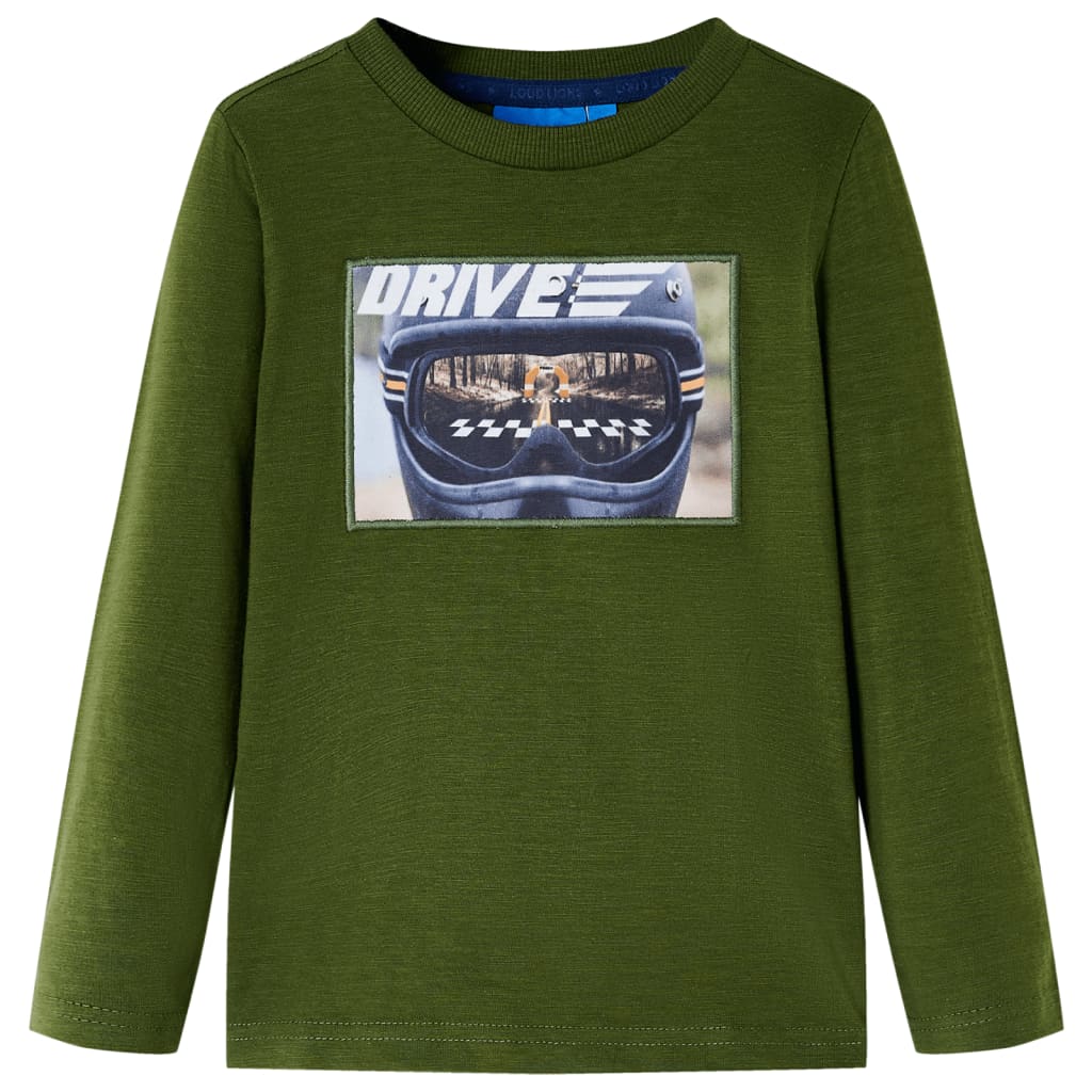 VidaXL Kindershirt mit langen Ärmeln 92 dunkles Khaki