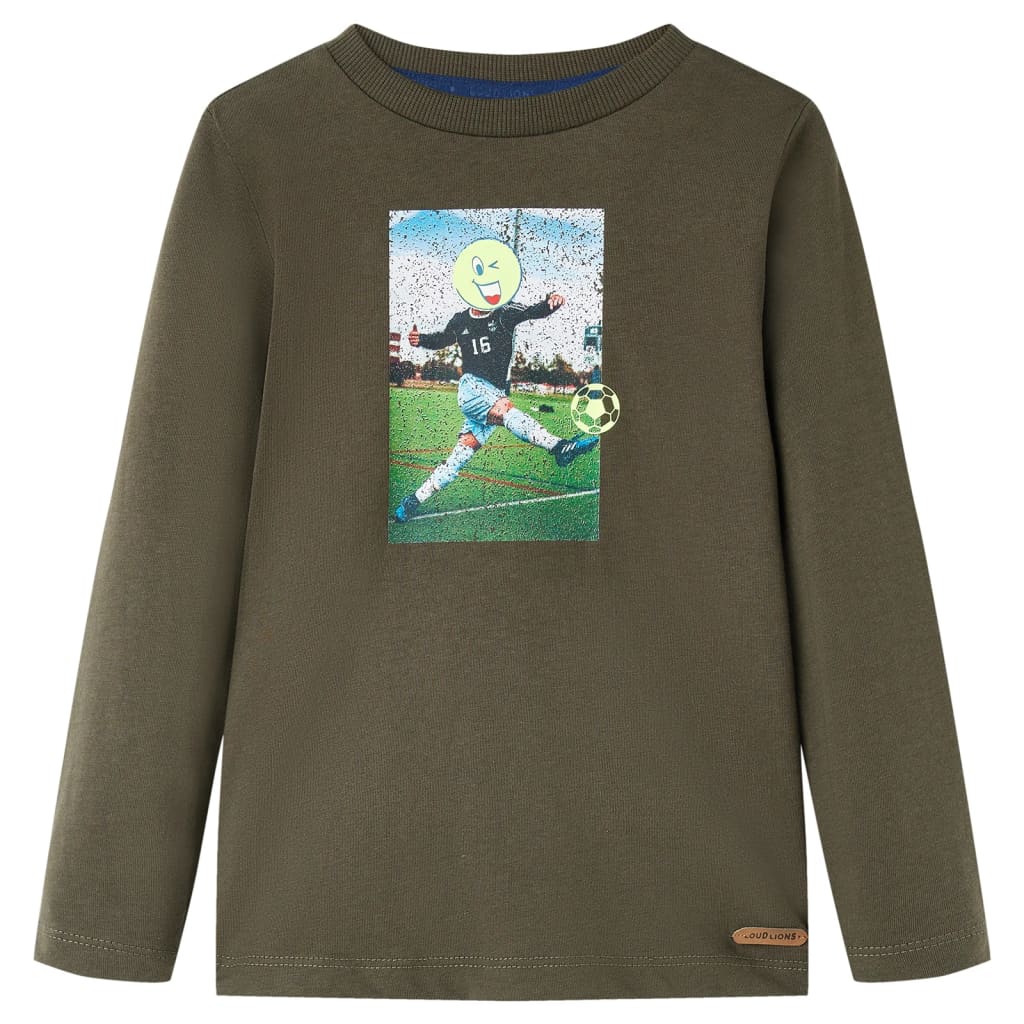 VidaXL Kindershirt mit langen Ärmeln 128 Khaki
