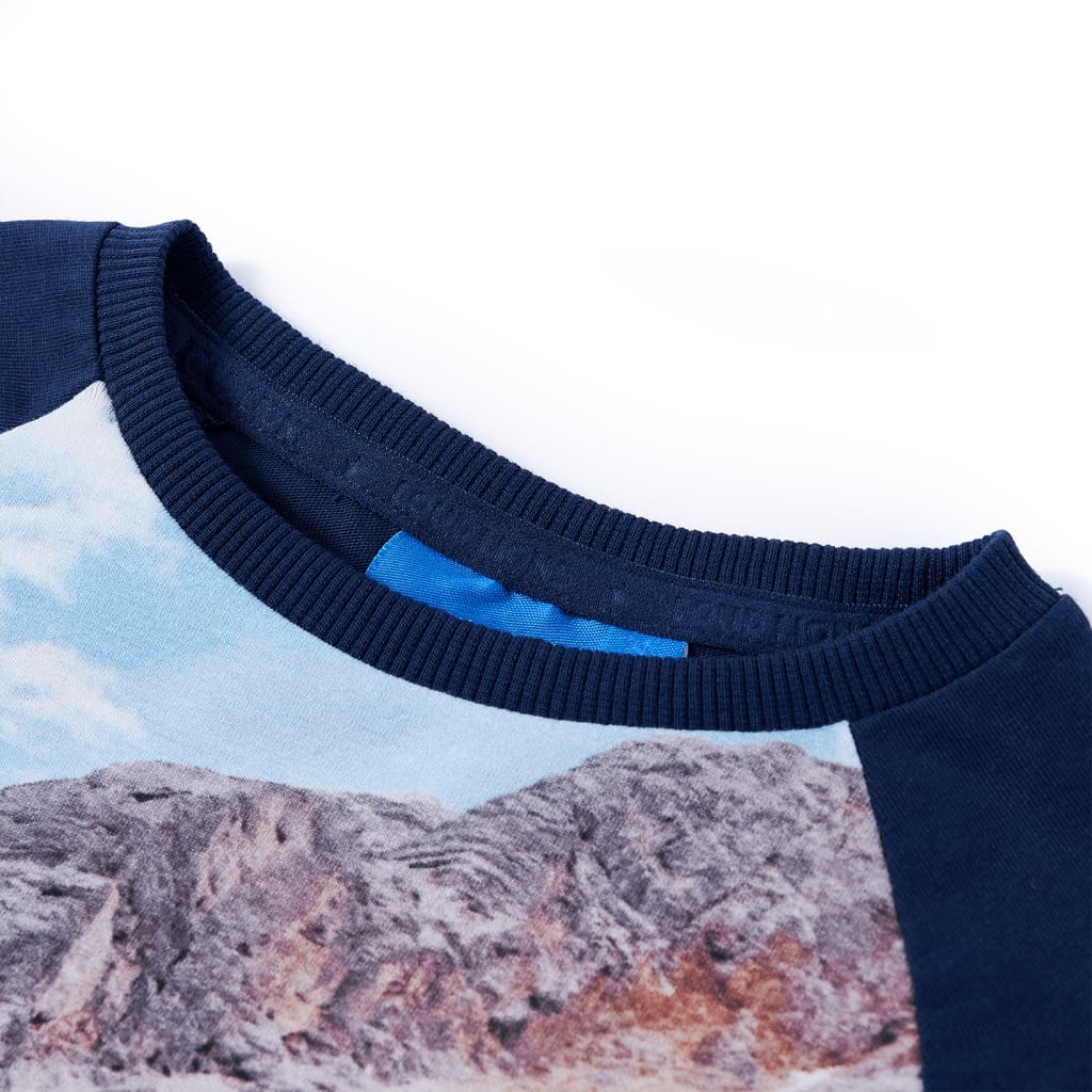 VidaXL Kinderhemd mit langen Ärmeln 140 Marineblau