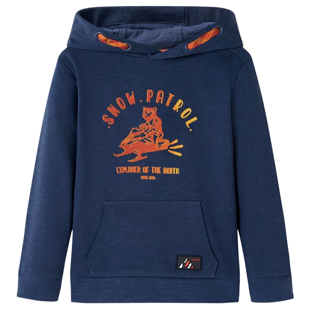 VidaXL Kinderpullover mit Kapuze 92 Marineblau und Orange gemischt