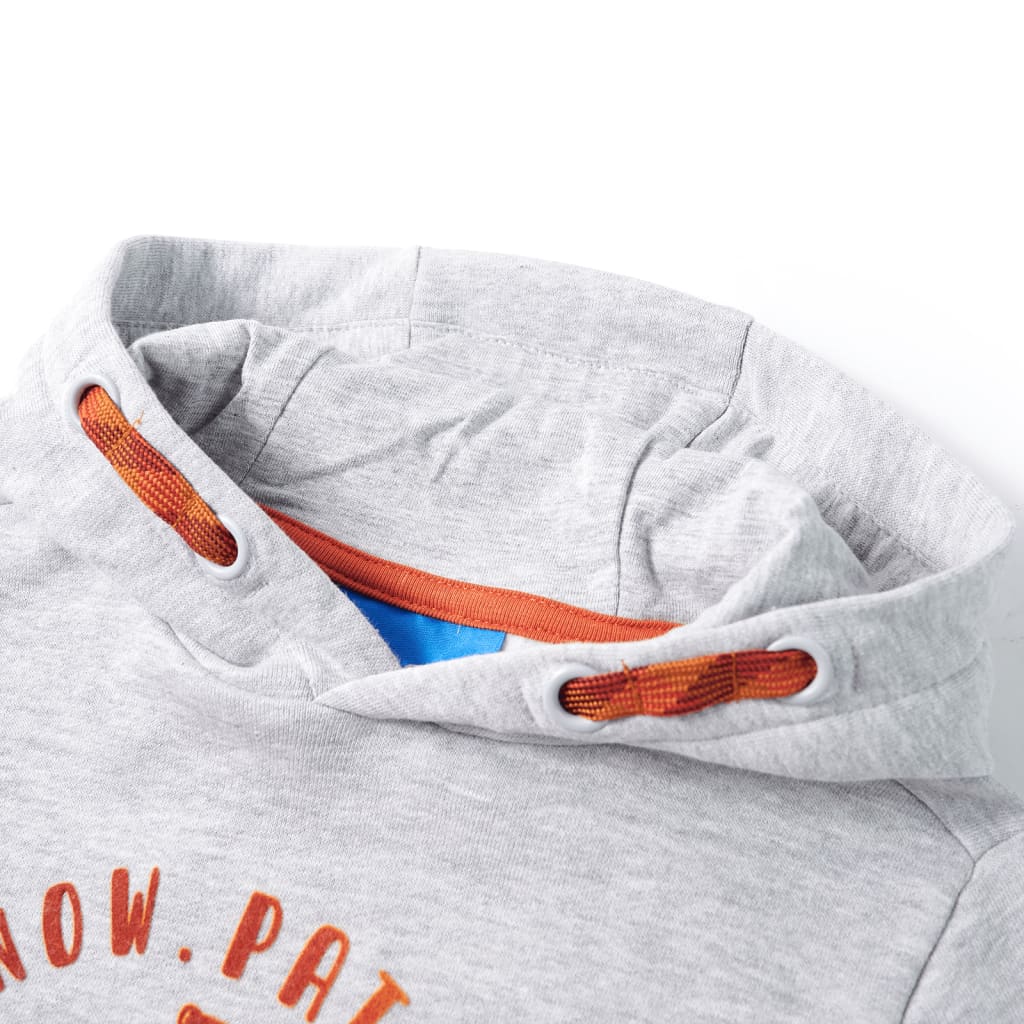 VidaXL Kinderpullover mit Kapuze 116 grau und orange gemischt