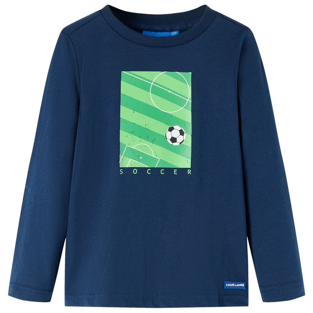VidaXL Kindershirt mit langen Ärmeln 92 Marineblau