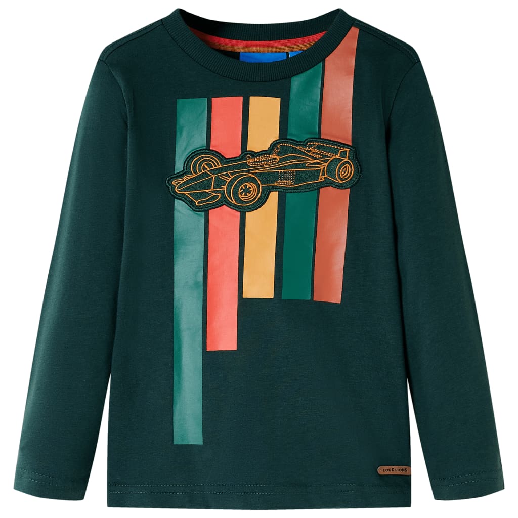 VidaXL Kindershirt mit langen Ärmeln 128 Dunkelgrün