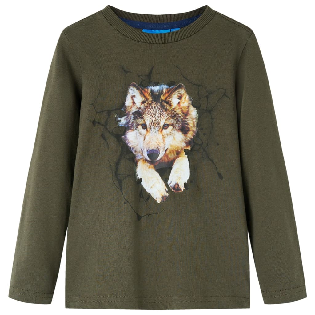 VidaXL Kindershirt mit langen Ärmeln 140 Khaki