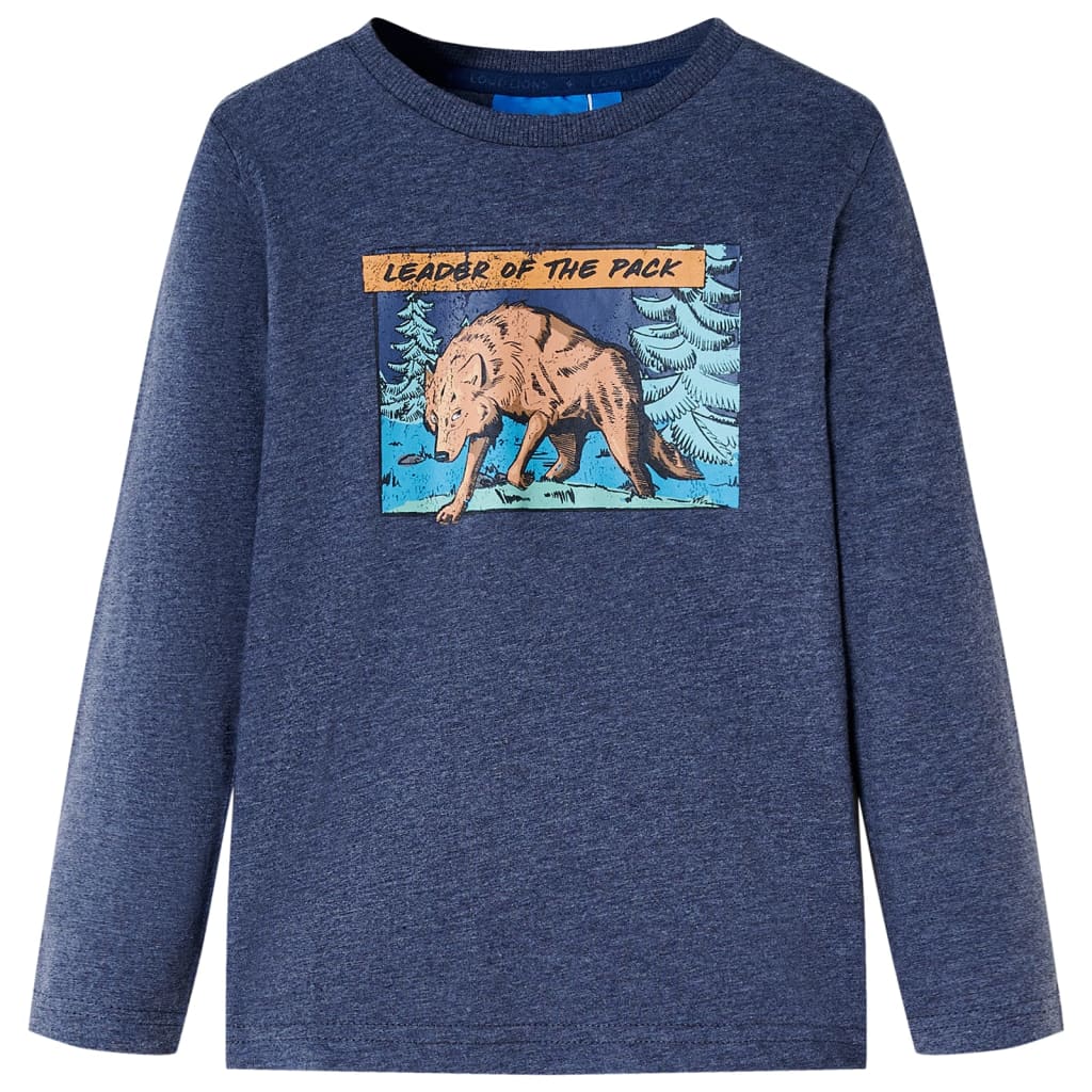 VidaXL Kindershirt mit langen Ärmeln 92 dunkelblau gemischt