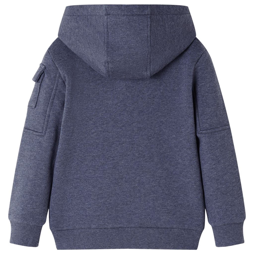 VidaXL Kinderstrickjacke mit Kapuze und Reißverschluss 104 dunkelblau gemischt