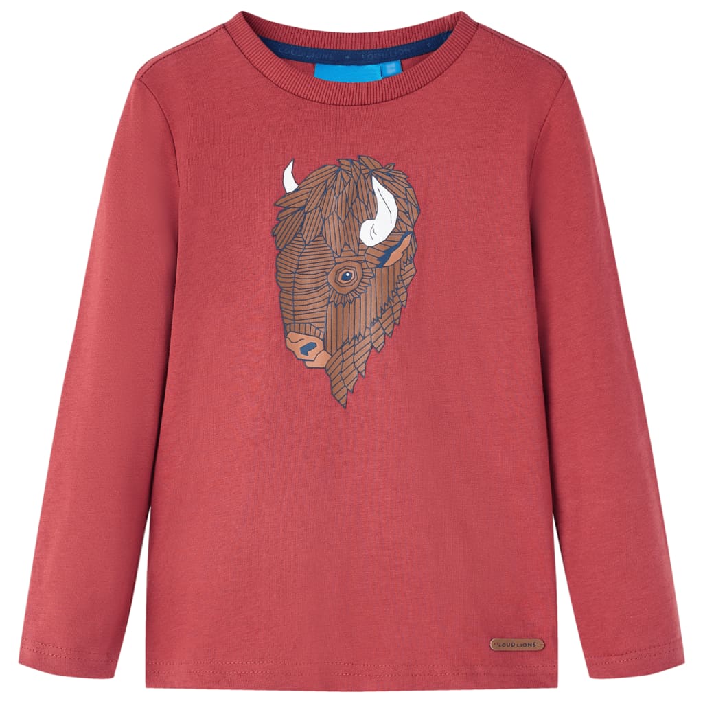 VidaXL Kindershirt mit langen Ärmeln 140 Rotbraun